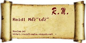 Reidl Máté névjegykártya