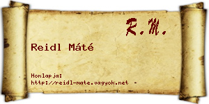 Reidl Máté névjegykártya